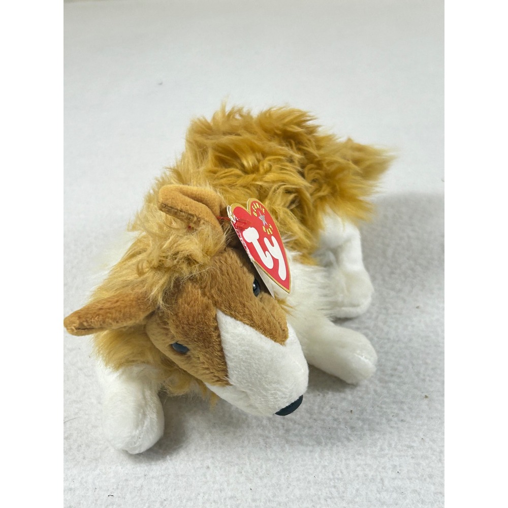 Ty Beanie Baby Cassie the Collie Dog Tan White Plush 2000 Vintage Toy with Tags - Picture 3 of 5